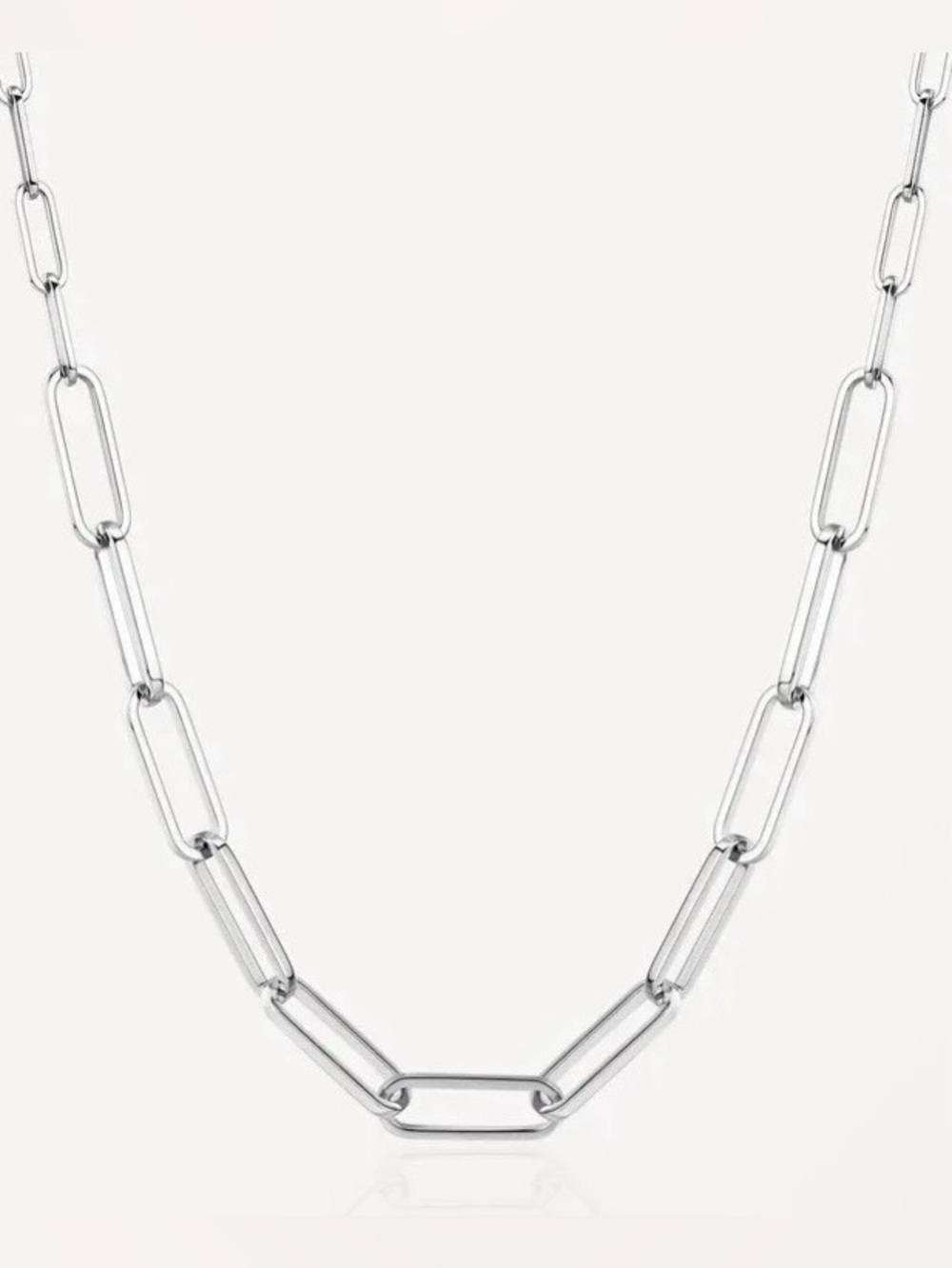 Brosway Emphasis Stainless Steel Paperclip Long Silver Chain Necklace BEH01 New